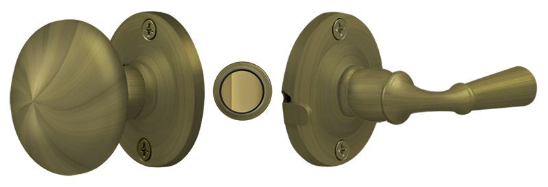 Deltana - Storm Door Latch; Round; Tubular Lock - Antique Brass
