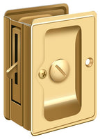 Deltana - Heavy Duty Pocket Lock; Adjustable; 3-1/4" x 2 1/4" Privacy - Lifetime Brass