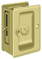 Deltana - Heavy Duty Pocket Lock; Adjustable; 3-1/4" x 2 1/4" Privacy - Bright Brass