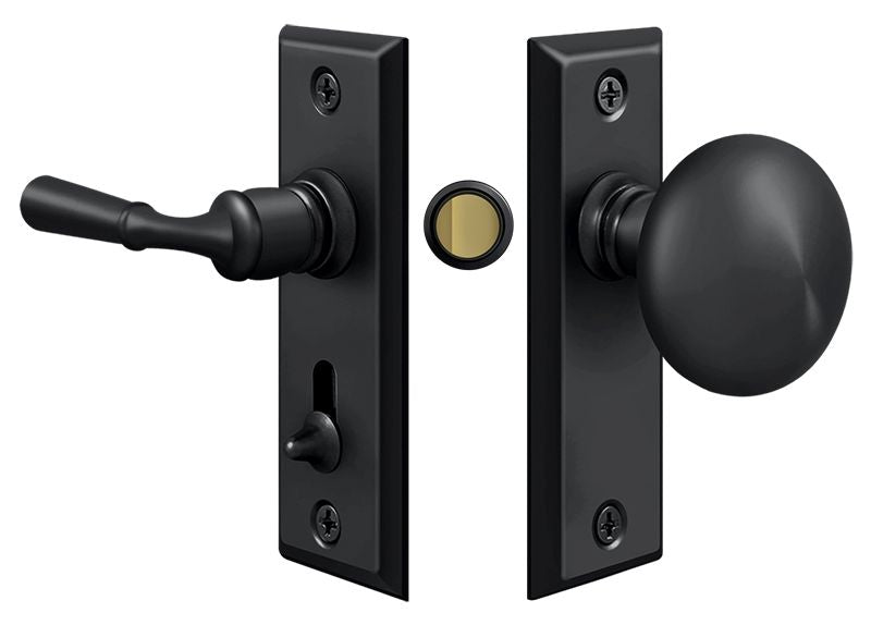 Deltana - Storm Door Latch; Rectangular; Tubular Lock - Black