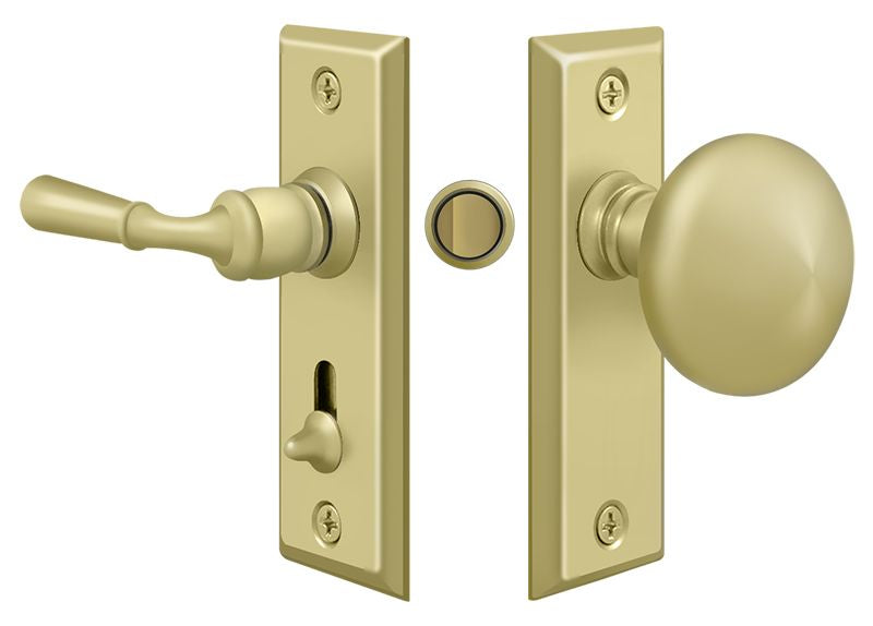 Deltana SDLS480U3 Storm Door Latch; Rectangular; Tubular Lock; Bright Brass Finish Main image