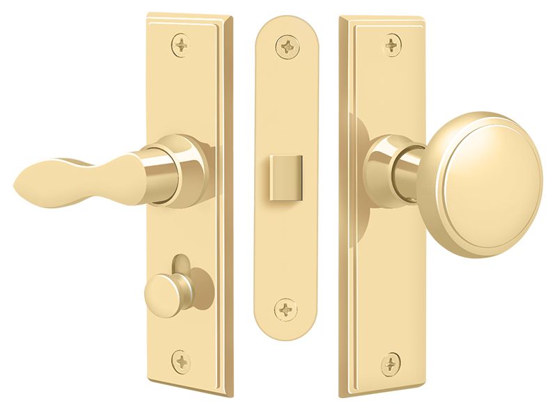 Deltana - Storm Door Latch; Square; Mortise Lock - Lifetime Brass
