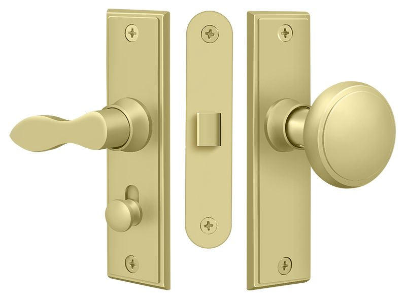 Deltana - Storm Door Latch; Square; Mortise Lock - Bright Brass