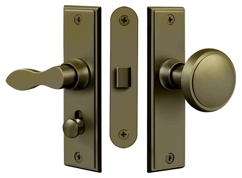 Deltana - Storm Door Latch; Square; Mortise Lock - Antique Brass