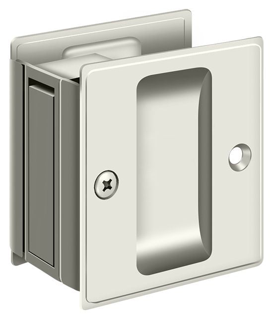 Deltana - Pocket Lock; 2-1/2" x 2-3/4" Passage - Bright Nickel