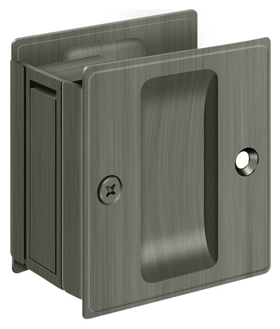 Deltana - Pocket Lock; 2-1/2" x 2-3/4" Passage - Antique Nickel