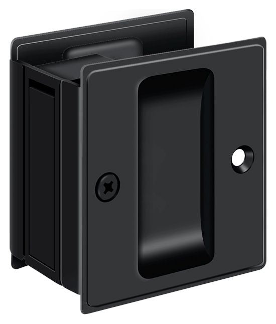 Deltana - Pocket Lock; 2-1/2" x 2-3/4" Passage - Black