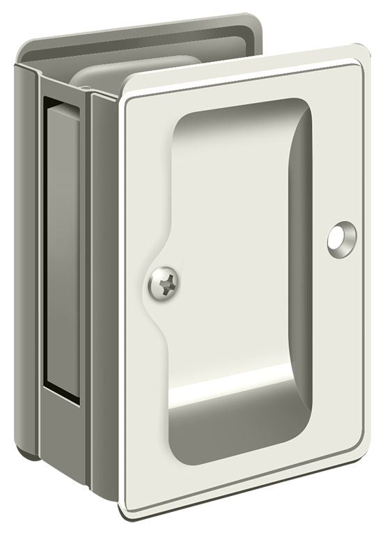 Deltana - Heavy Duty Pocket Lock; Adjustable; 3-1/4" x 2 1/4" Passage - Bright Nickel