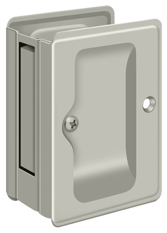 Deltana - Heavy Duty Pocket Lock; Adjustable; 3-1/4" x 2 1/4" Passage - Satin Nickel