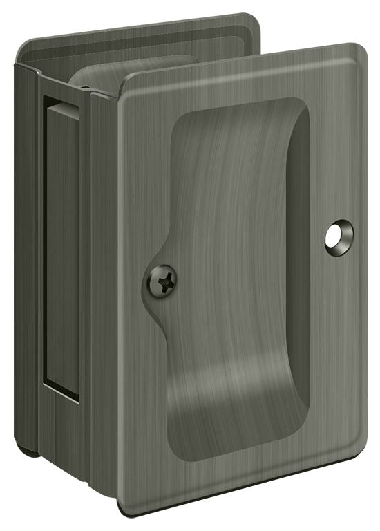 Deltana - Heavy Duty Pocket Lock; Adjustable; 3-1/4" x 2 1/4" Passage - Antique Nickel