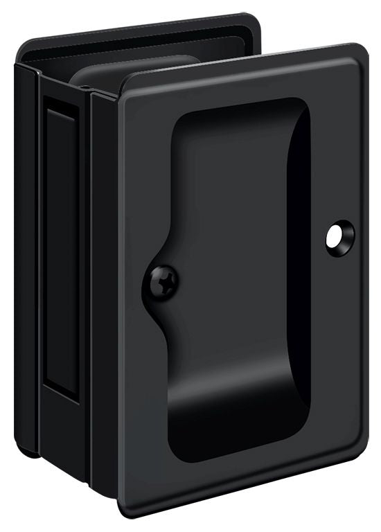 Deltana - Heavy Duty Pocket Lock; Adjustable; 3-1/4" x 2 1/4" Passage - Black