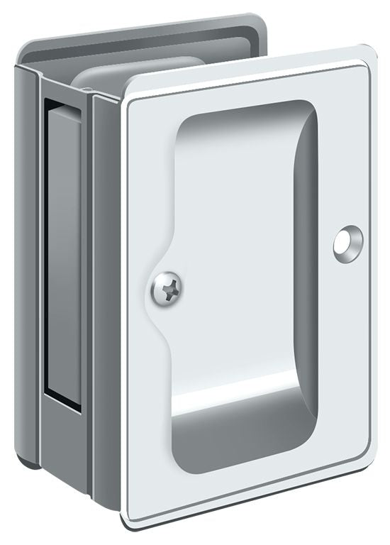 Deltana - Heavy Duty Pocket Lock; Adjustable; 3-1/4" x 2 1/4" Passage - Bright Chrome