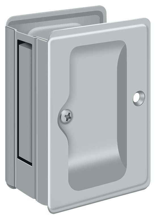 Deltana - Heavy Duty Pocket Lock; Adjustable; 3-1/4" x 2 1/4" Passage - Satin Chrome