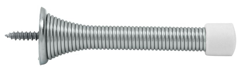 Deltana - 3" Baseboard Door Bumper; Steel - Bright Chrome