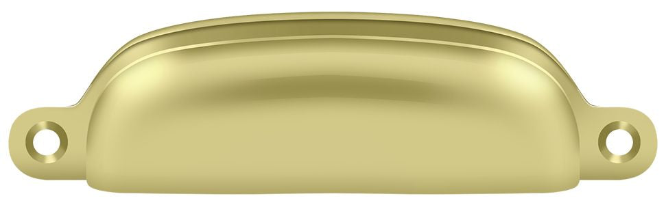 Deltana - Exposed Shell Pull 4" - Bright Brass