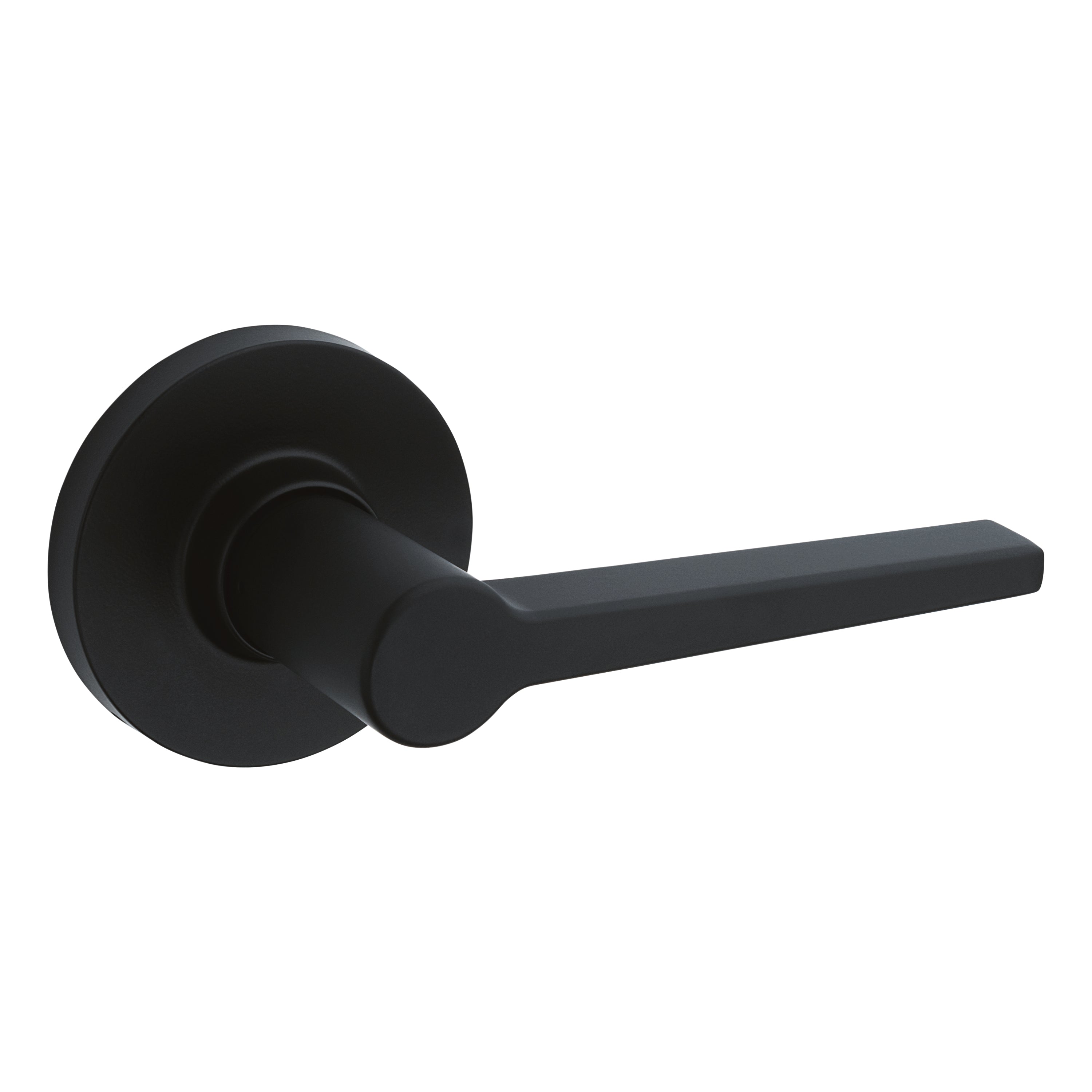Safelock SL1000DALRDT-514 Daylon Lever with Round Rose Passage Lock with RCAL Latch and RCS Strike Matte Black Finish
