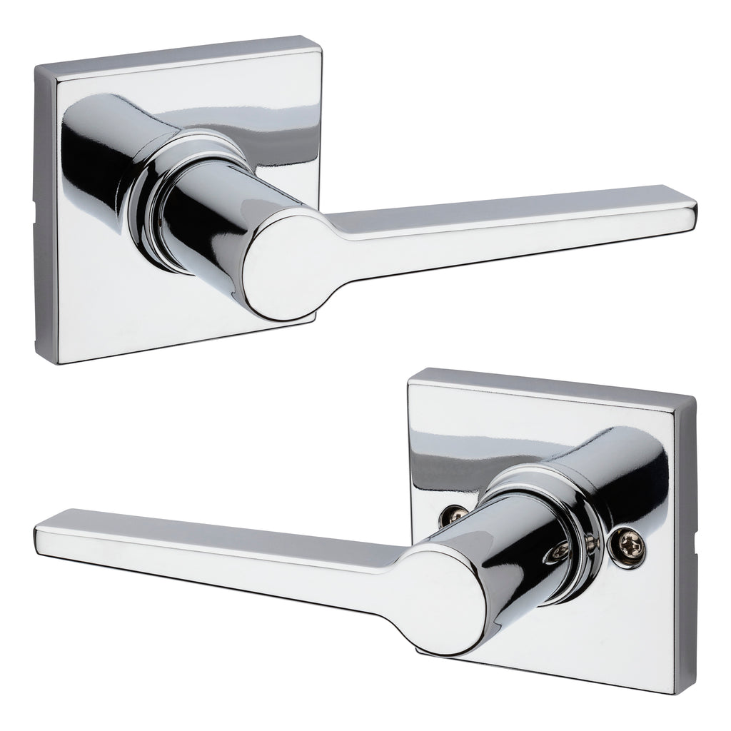 Safelock - Daylon Lever with Square Rose Passage Lock with 4AL Latch and RCS Strike - Bright Chrome