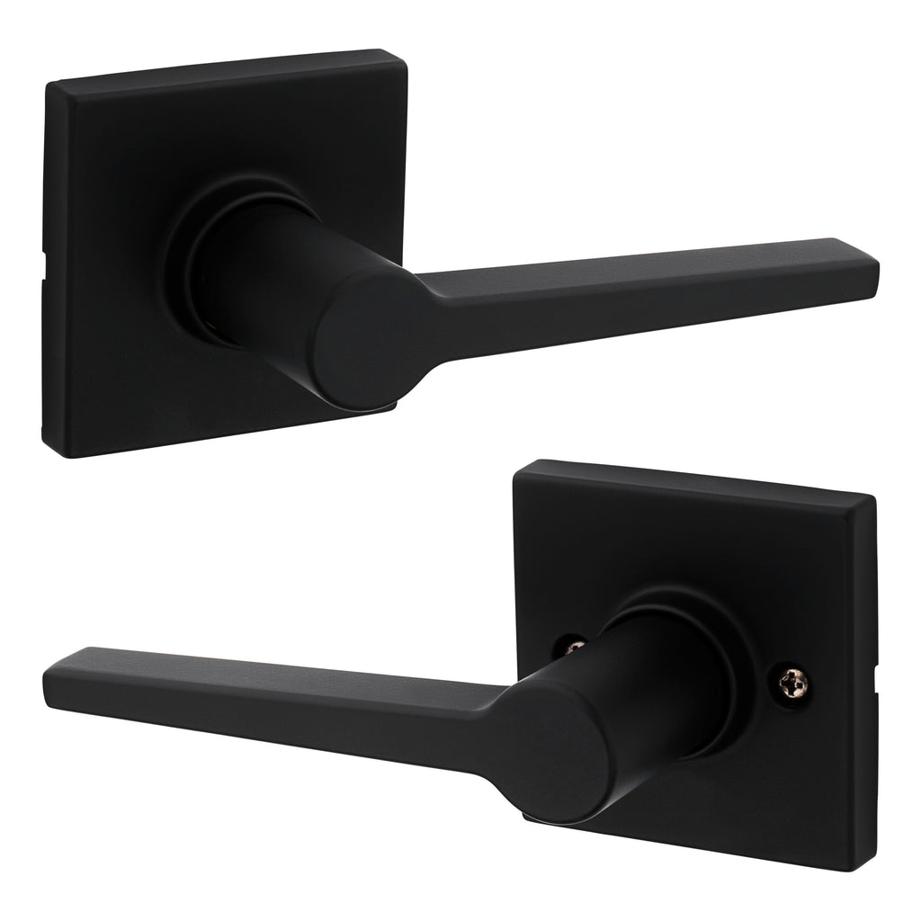 Safelock - Daylon Lever with Square Rose Passage Lock with 4AL Latch and RCS Strike - Matte Black