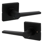 Safelock - Daylon Lever with Square Rose Passage Lock with 4AL Latch and RCS Strike - Matte Black