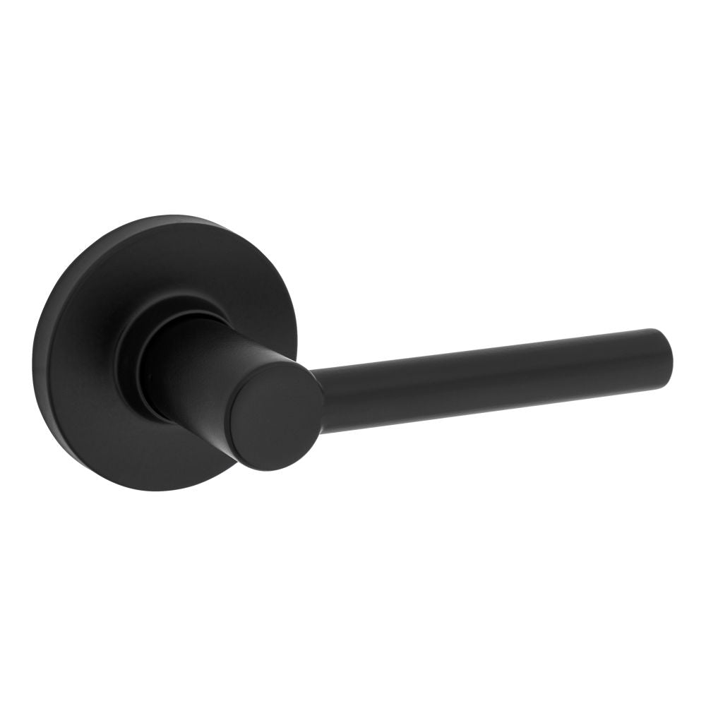 Safelock - Reminy Lever Round Rose Passage Lock with 4AL Latch and RCS Strike - Matte Black