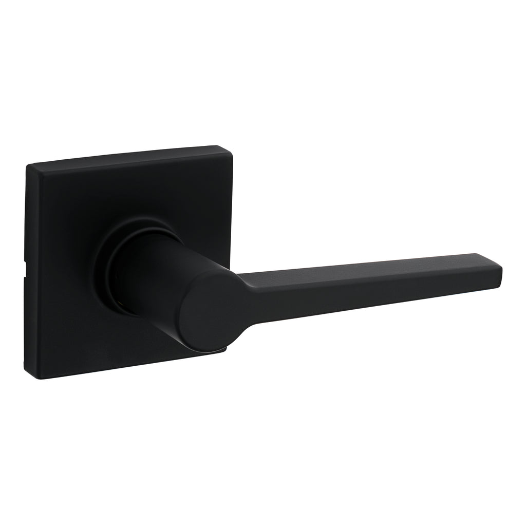 Safelock - UL Rated Daylon Lever with Square Rose Passage Lock with 4AL Latch and RCS Strike - Matte Black
