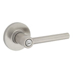 Safelock - Reminy Lever Round Rose Push Button Privacy Lock with 4AL Latch and RCS Strike - Satin Nickel