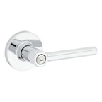 Safelock - Reminy Lever Round Rose Push Button Privacy Lock with 4AL Latch and RCS Strike - Bright Chrome