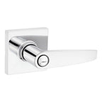 Safelock - Winston Lever Square Rose Push Button Privacy Lock with 4AL Latch and RCS Strike - Bright Chrome