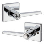 Safelock - Daylon Lever with Square Rose Push Button Entry Lock with 4AL Latch and RCS Strike - Bright Chrome