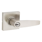 Safelock - Winston Lever Square Rose Push Button Entry Lock with 4AL Latch and RCS Strike - Satin Nickel