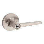 Safelock - Daylon Lever with Round Rose Storeroom Lock with 4AL Latch and RCS Strike - Satin Nickel