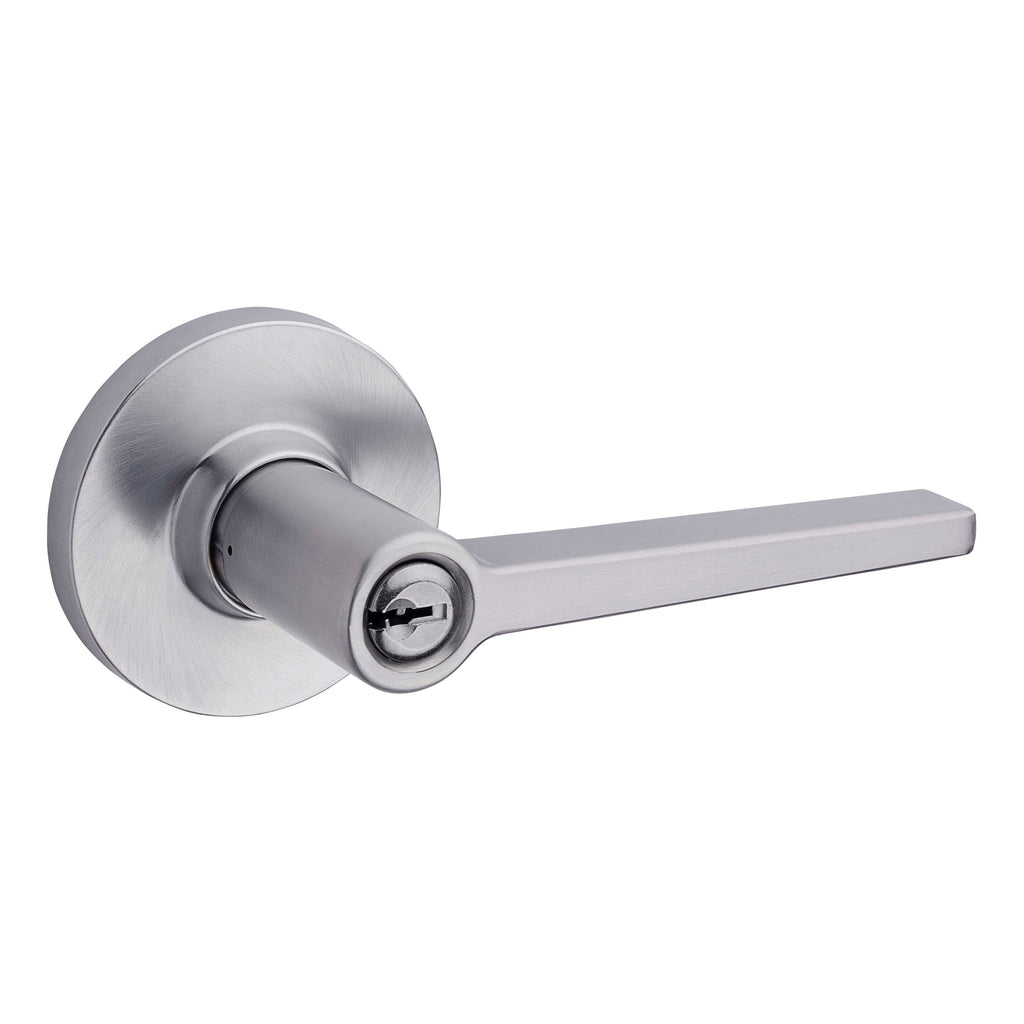 Safelock - Daylon Lever with Round Rose Storeroom Lock with 4AL Latch and RCS Strike - Satin Chrome