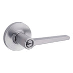 Safelock - Daylon Lever with Round Rose Storeroom Lock with 4AL Latch and RCS Strike - Satin Chrome