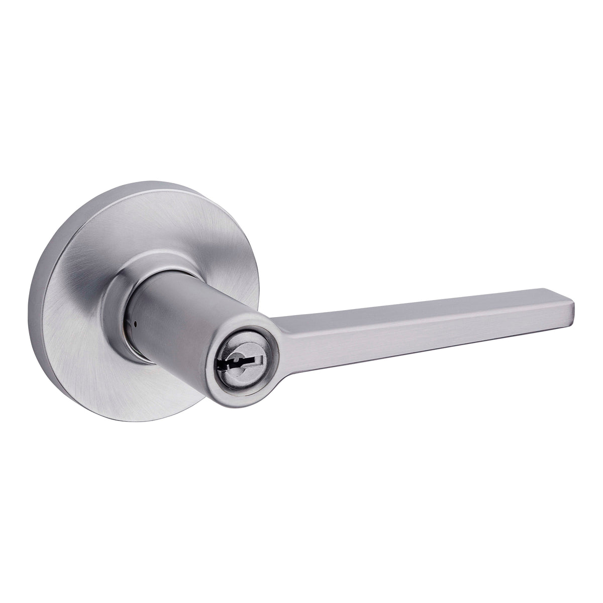 Safelock - Daylon Lever with Round Rose Storeroom Lock with 4AL Latch and RCS Strike - Satin Chrome
