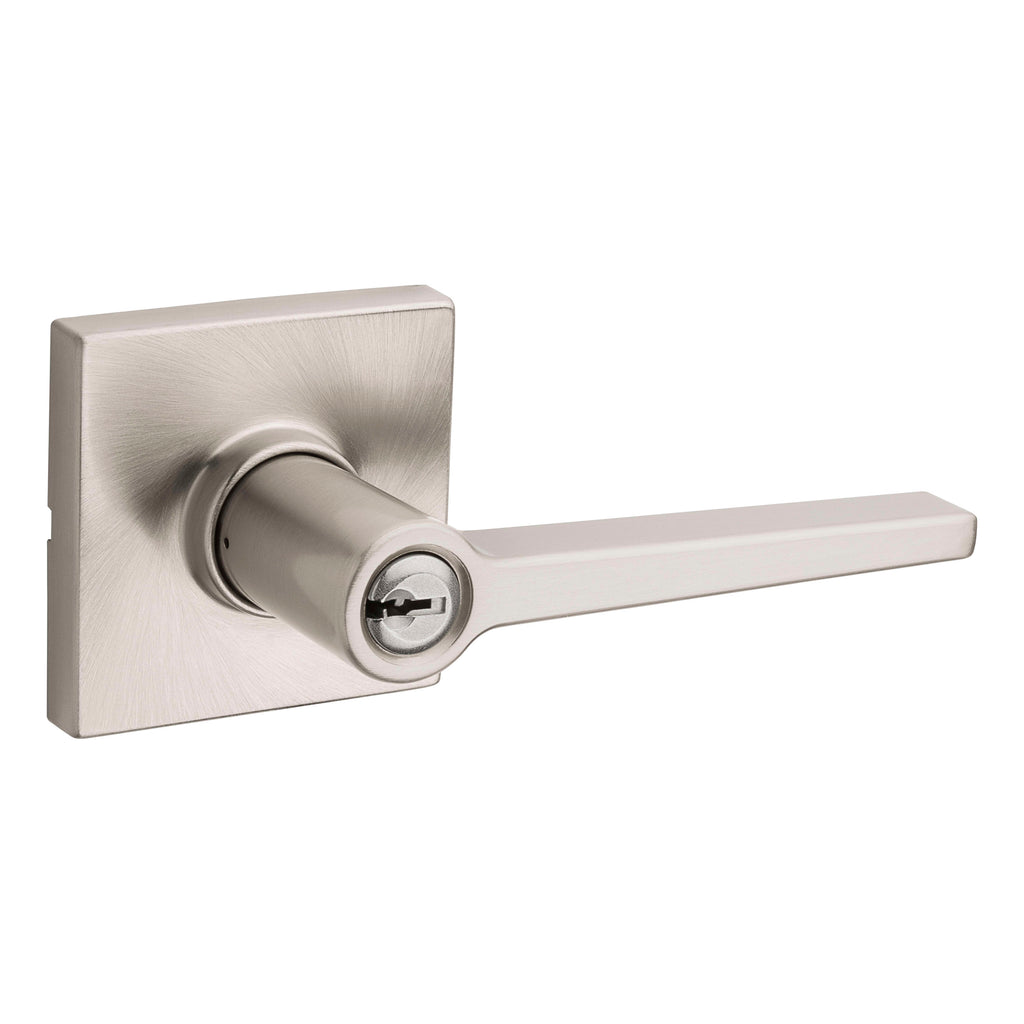 Safelock - Daylon Lever with Square Rose Storeroom Lock with 4AL Latch and RCS Strike - Satin Nickel