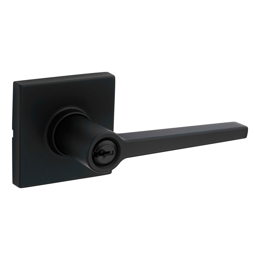 Safelock - Daylon Lever with Square Rose Storeroom Lock with 4AL Latch and RCS Strike - Matte Black