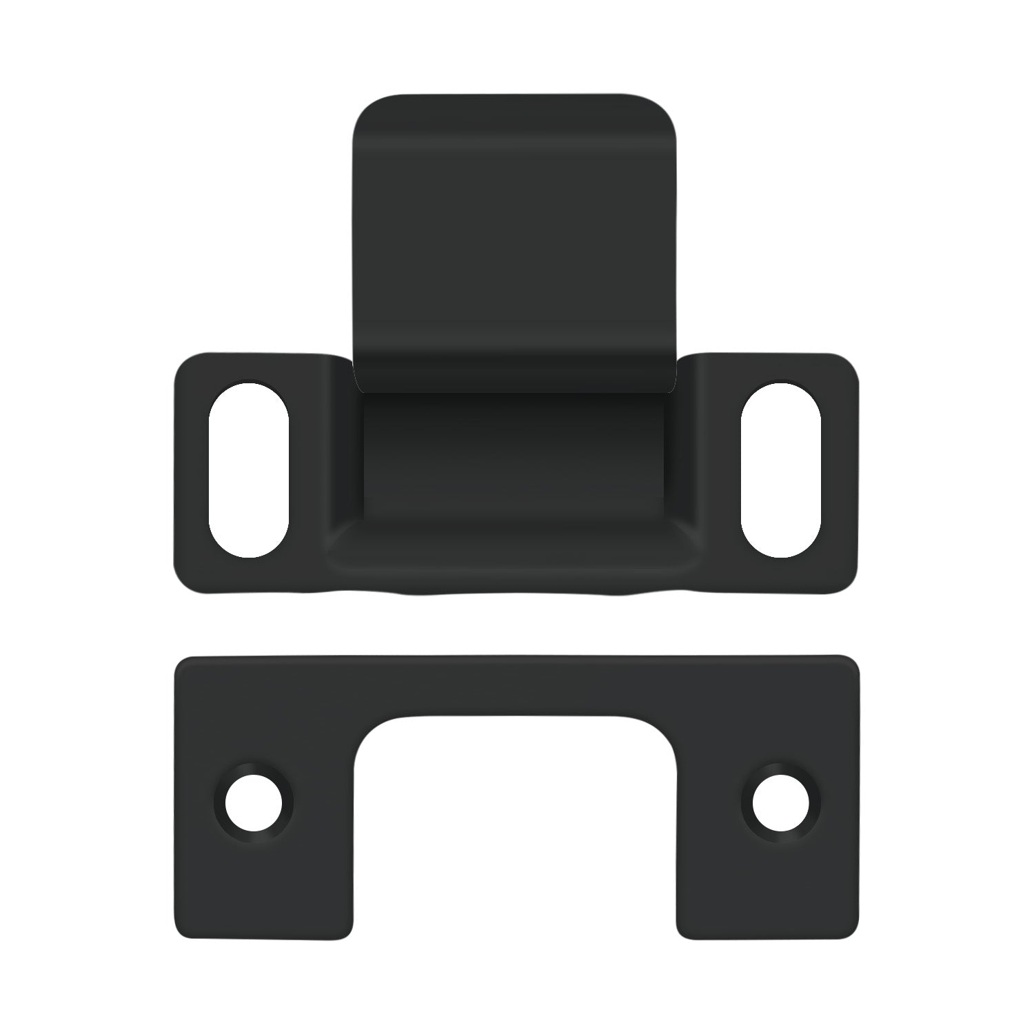Deltana SP2751U19 Strike Plate; Dust Cup; Adjustable; 2-3/4" x 1-1/4" Black Finish Main image