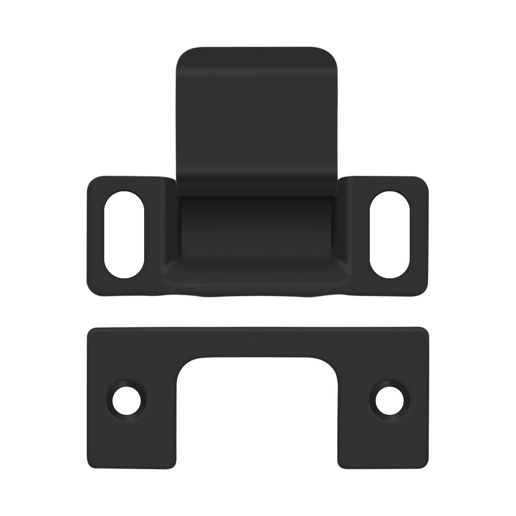Deltana - Strike Plate; Dust Cup; Adjustable; 2-3/4" x 1-1/4" - Black