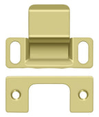 Deltana - Strike Plate; Dust Cup; Adjustable; 2-3/4" x 1-1/4" - Bright Brass