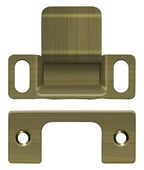 Deltana - Strike Plate; Dust Cup; Adjustable; 2-3/4" x 1-1/4" - Antique Brass