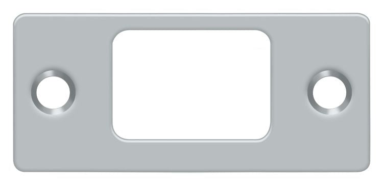Deltana - Strike Plate; Deadbolt; 2-3/4" x 1-1/4" - Satin Chrome