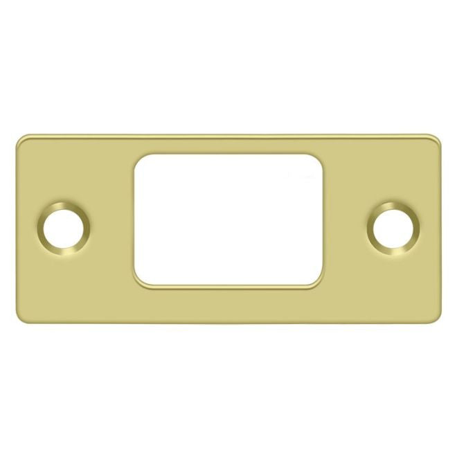 Deltana - Strike Plate; Deadbolt; 2-3/4" x 1-1/4" - Bright Brass