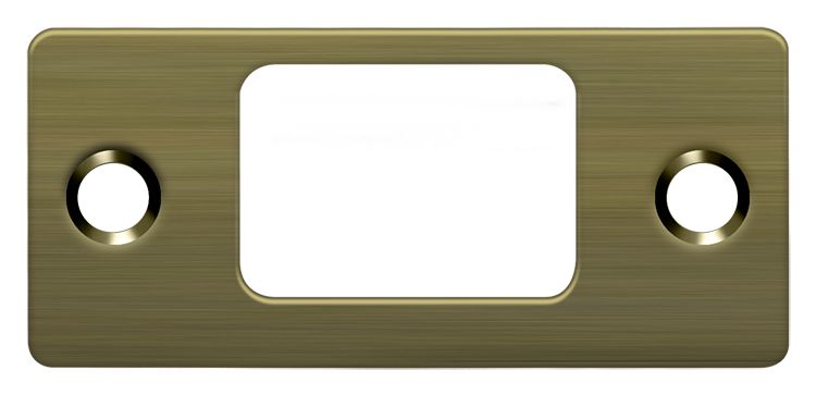 Deltana - Strike Plate; Deadbolt; 2-3/4" x 1-1/4" - Antique Brass