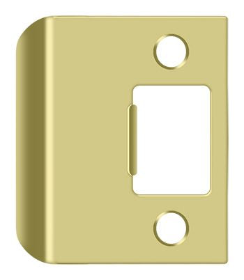 Deltana - Extended Lip Strike Plate; 2" Overall - Bright Brass