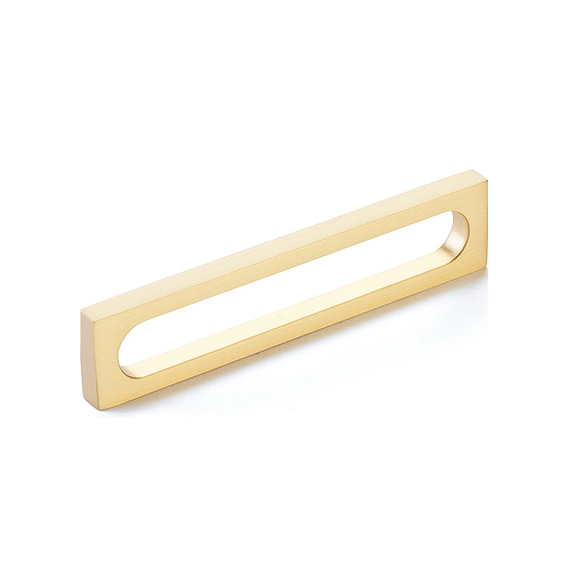 Schaub 10033 5-3/8" Cafe Modern Oval Slot Cabinet Pull with 5" Center to Center