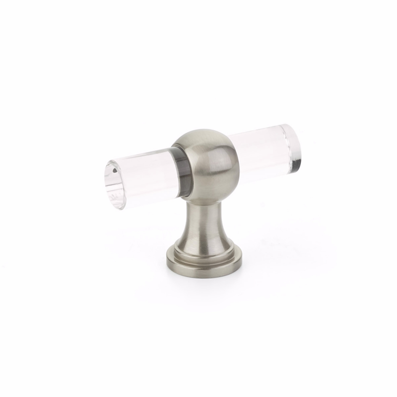 Schaub 411 - Lumiere Transitional Cabinet T Knob Acrylic Satin Brass Finish
