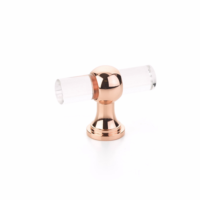 Schaub 411 - Lumiere Transitional Cabinet T Knob Acrylic Satin Brass Finish Secondary image
