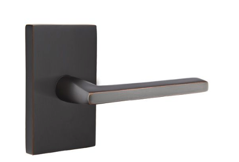 Emtek 5112HLOUS Helios Lever  2-3/8" Backset Passage with Modern Rectangular Rose for 1-1/4" to 2" Door