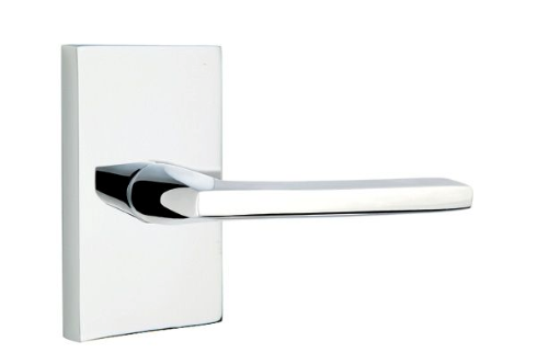 Emtek - Helios Lever 2-3/8" Backset Passage with Modern Rectangular Rose for 1-1/4" to 2" Door - Oil Rubbed Bronze (Left Hand) Main image