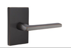 Emtek 5212HLOUS Helios Lever  2-3/8" Backset Privacy with Modern Rectangular Rose for 1-1/4" to 2" Door